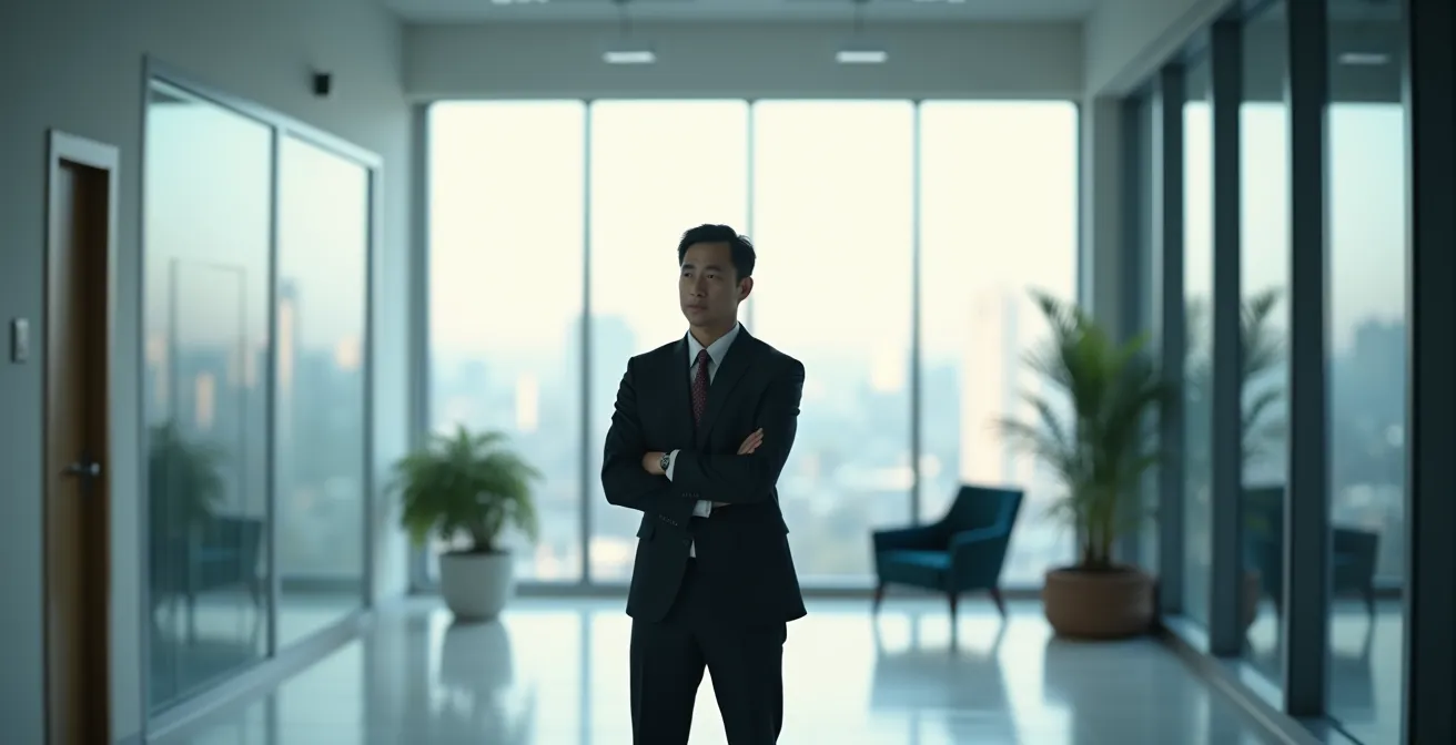 Illustration conceptuelle représentant une PME face au choix stratégique d'externaliser sa cybersécurité